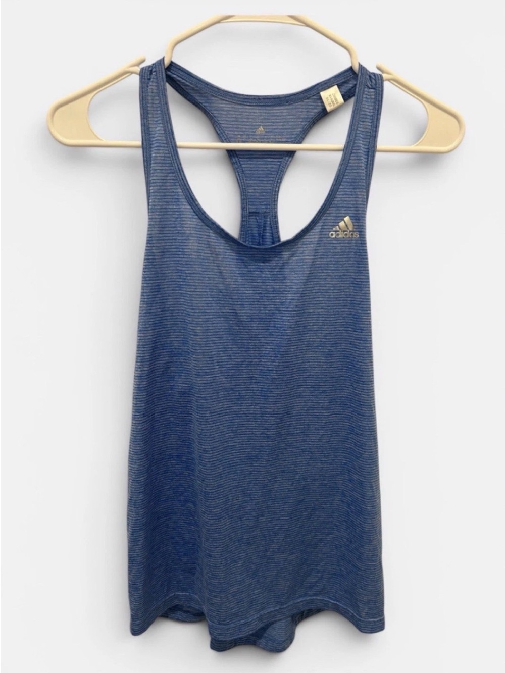 adidas Blue Striped Racerback Tank Top